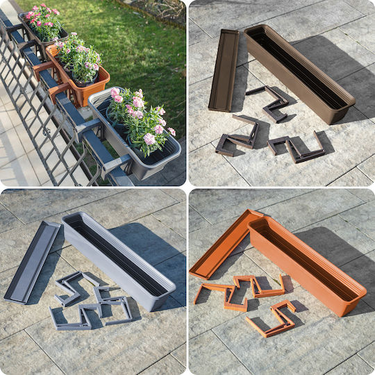 Kadax Balcony Box Planter 80cm Handles Base Balcony Railing