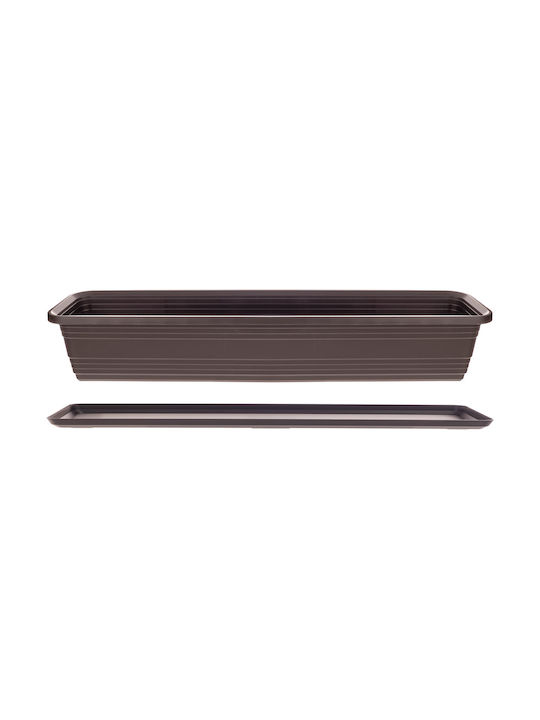 Kadax Balcony Planter Box Flower Pot 80cm + Saucer Mocha