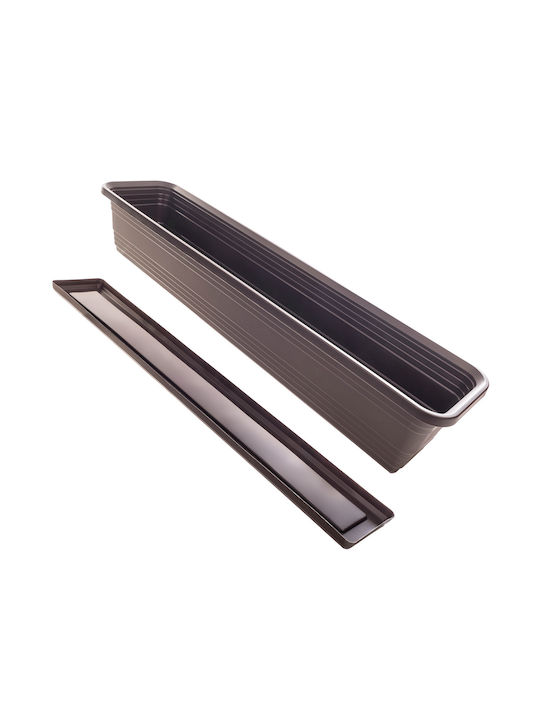 Kadax Balcony Planter Box Flower Pot 80cm + Saucer Mocha