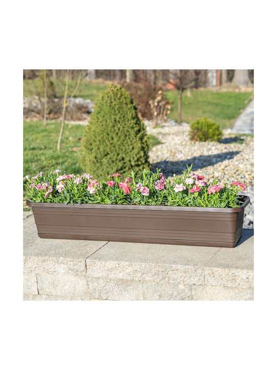 Kadax Balcony Planter Box Flower Pot 60cm + Saucer Mokka
