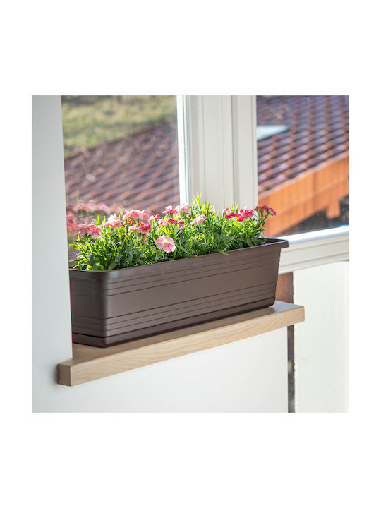 Kadax Balcony Planter Box Flower Pot 60cm + Saucer Mokka