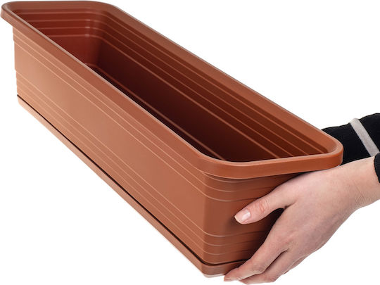 Kadax Jardiniere pentru Balcon Ghiveci de Flori 60cm + Farfurie Teracotă