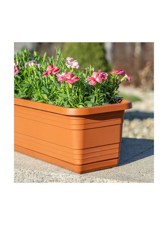 Kadax Balcony Planter Box Flower Pot 60cm + Terracotta Saucer