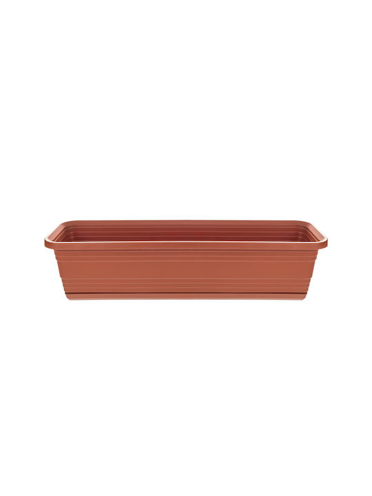 Kadax Balcony Planter Box Flower Pot 60cm + Terracotta Saucer