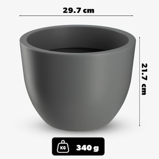 Градинска саксия Kadax 30см сива матова