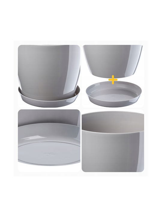 Kadax 3x Pot 23cm Planter Saucer Gray