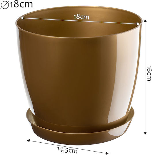 Suport Ghiveci de Flori Kadax Auriu 18cm