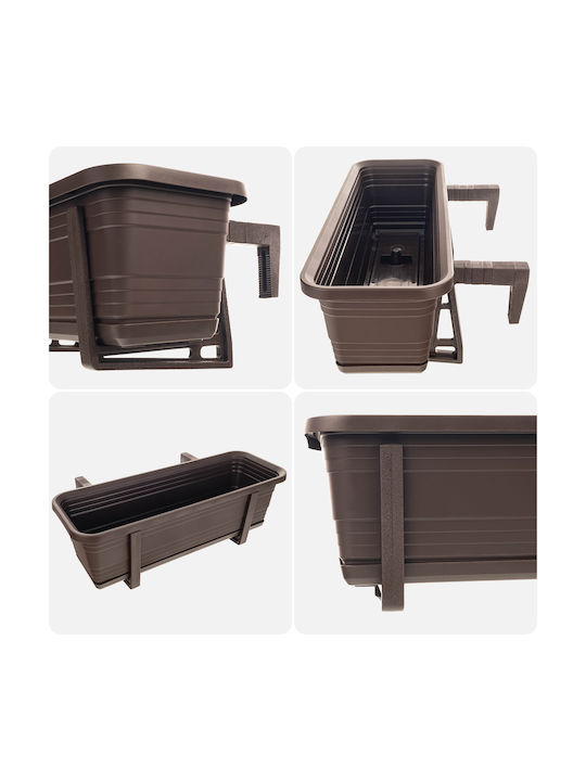 Kadax Balcony Box Planter Pot 50cm Handles Base Balcony Railing