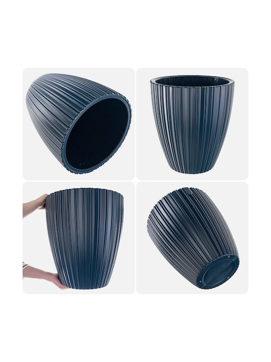 Kadax Blumentopf 30cm Kunststoff Blau Pflanzeneinsatz