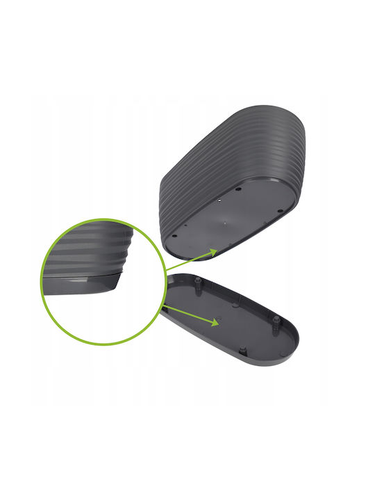 Kadax Flower Pot 27cm Oval Planter Plastic Anthracite Kadax Flower Pot 27cm Oval Planter Plastic Anthracite