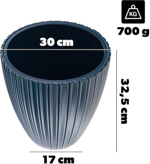 Kadax Flower Pot 30cm Plastic Blue Planter Insert
