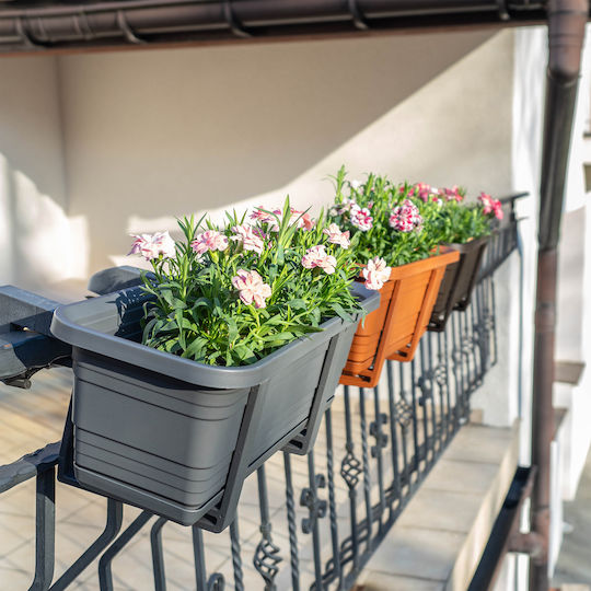 Kadax Balcony Box Planter Pot 40cm Handles Base Balcony Railing