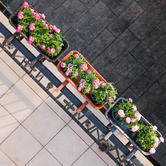 Kadax Balcony Box Planter Pot 40cm Handles Base Balcony Railing
