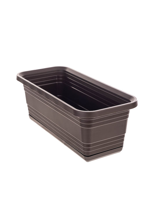 Kadax Balcony Flower Pot Box 40cm + Saucer Mocha