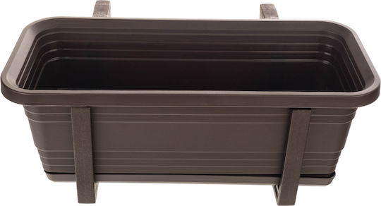 Kadax Balcony Box Planter Pot 40cm Handles Base Balcony Railing