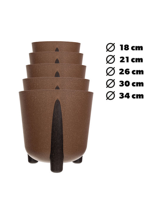 Kadax Flower Pot Eco Planter Legs Plus Insert 21cm Brown Kadax Flower Pot Eco Planter Legs Plus Insert 21cm Brown