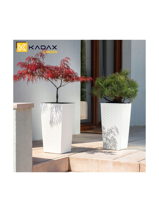 Kadax Set 3 Planters Rattan Insert White 75cm