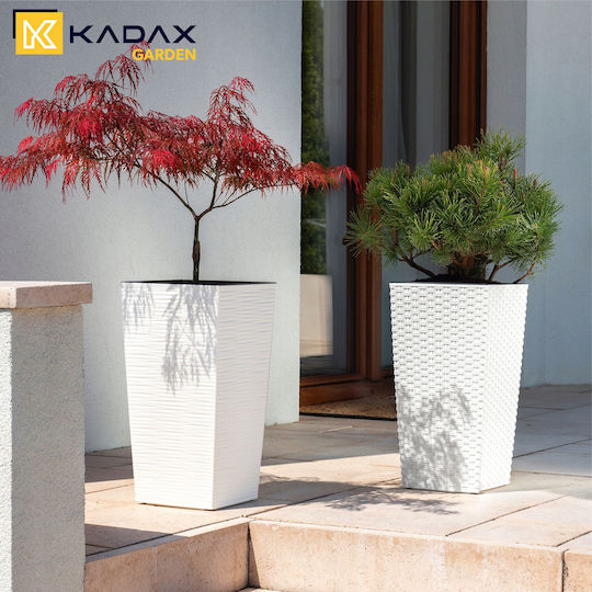 Kadax Set 3 Planters Rattan Insert White 75cm