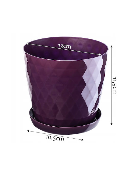 Farfurie din plastic pentru ghiveci Kadax, capac pentru ghiveci de flori, 12cm, mov