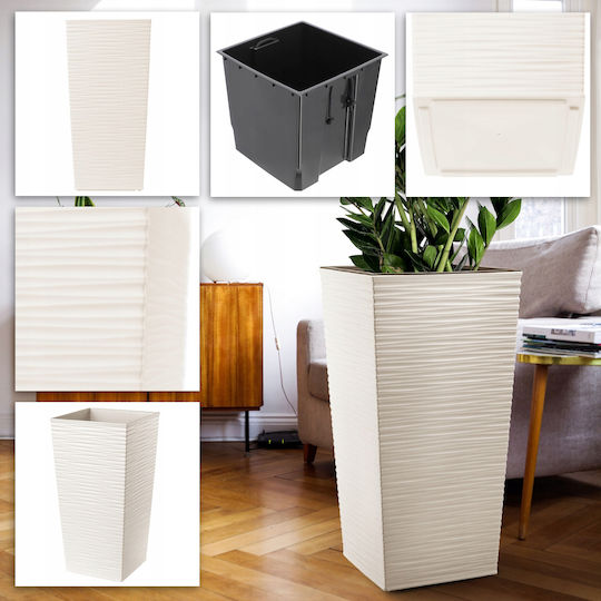 Kadax Kadax Set 3 Garten Töpfe Creme 75cm