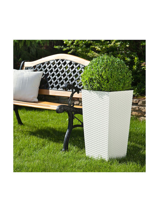 Kadax Set 3 Planters Rattan Insert White 75cm