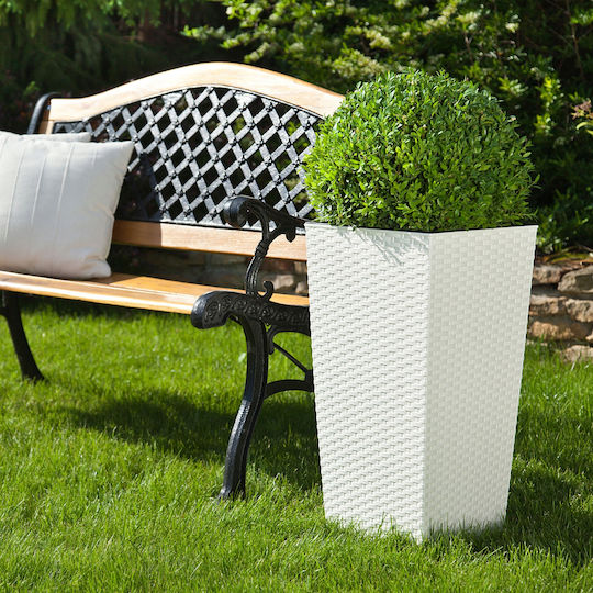 Kadax Set 3 Planters Rattan Insert White 75cm