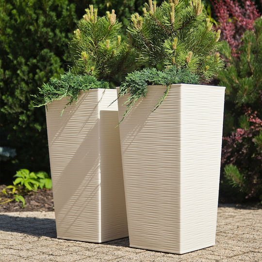Kadax Kadax Set 3 Garten Töpfe Creme 75cm