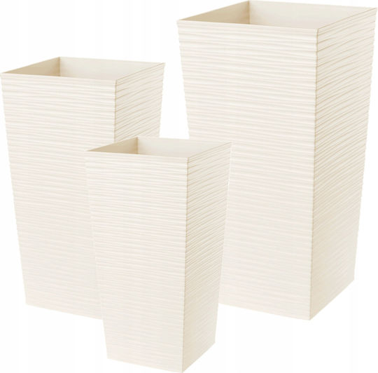 Kadax Kadax Set 3 Garten Töpfe Creme 75cm