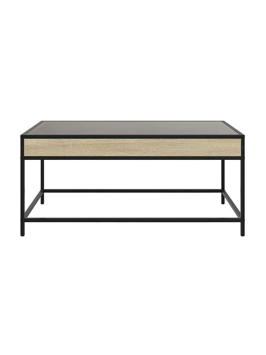 Rectangular Central Glass Coffee Table Brown M90xW50xH41cm