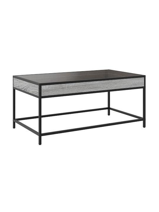 Rectangular Central Glass Coffee Table Gray Sonoma M90xW50xH41cm