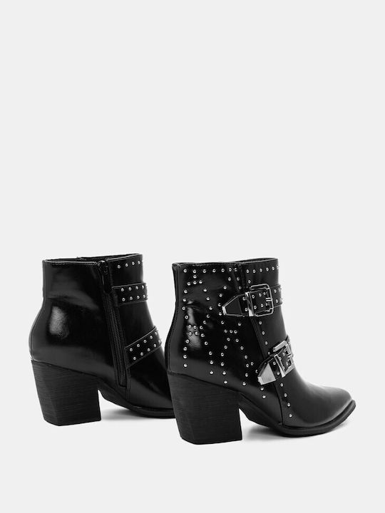 Ankle Boots with Straps & Studs 4324001-black