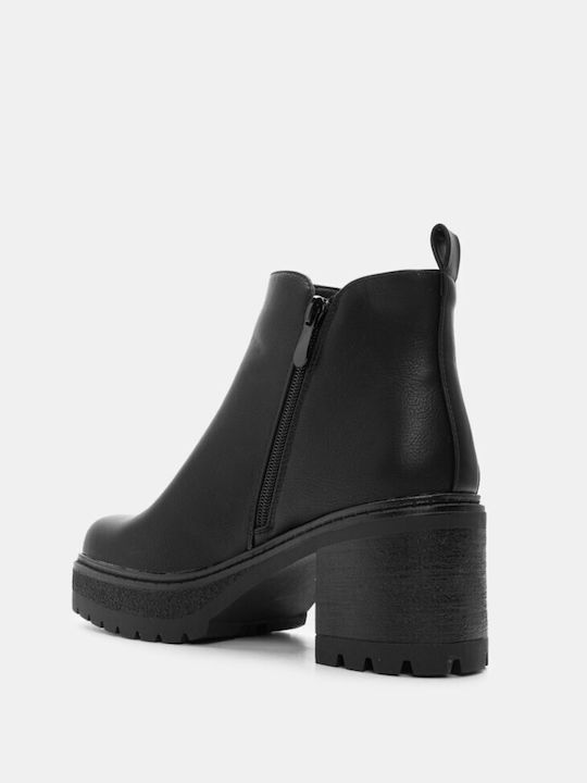 Stiefeletten mit dekorativem Reißverschluss 4316401-schwarz