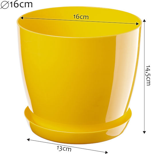 Kadax Flower Pot Cover Yellow 16cm