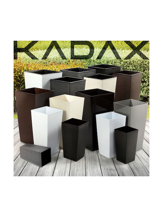 Kadax Set 3 Planters Rattan Insert White 68cm