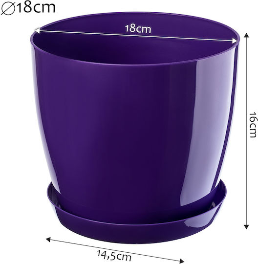 Kadax Untersetzer Kunststoff-Übertopf 18cm Lila Blumen