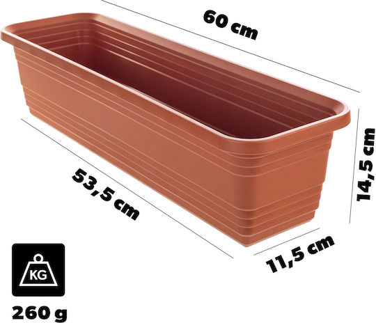 Kadax Balcony Box Planter 60cm Brick Flower Box