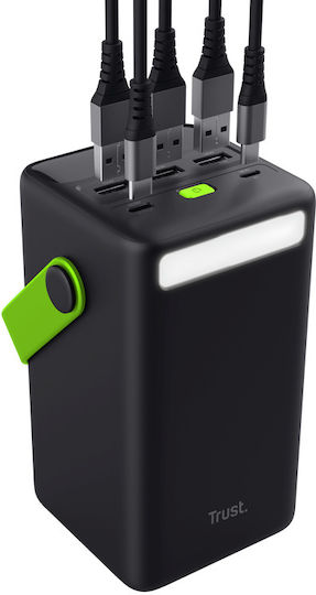 Trust Redoh XXL Baterie Externă 50000mAh 20W Cu 3 Porturi De Ieșire USB-A Și Port USB-C Power Delivery Încărcare Rapidă PPS Negru