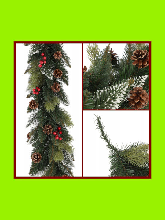 Kadax Χριστουγεννιάτικη Светлинна гирлянда Пластмасова Dense Pinecones Зелен 115см 1бр
