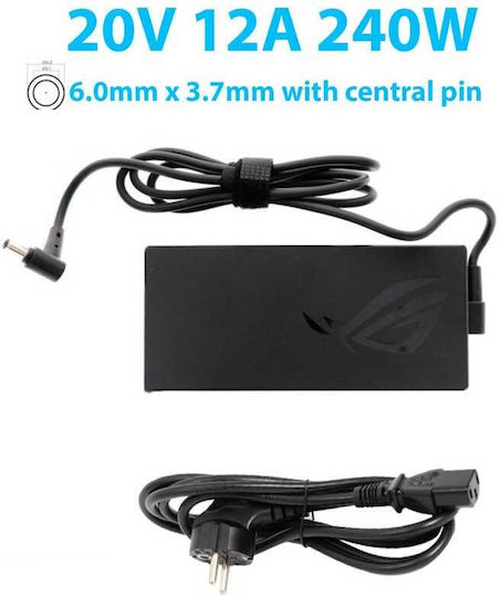 Asus Зарядно Устройство За Лаптоп 240W 20V 12A За Asus Със Свалящ Се Кабел За Захранване