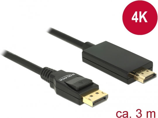 DeLock Cable DisplayPort male - HDMI male 3m Black (85318)