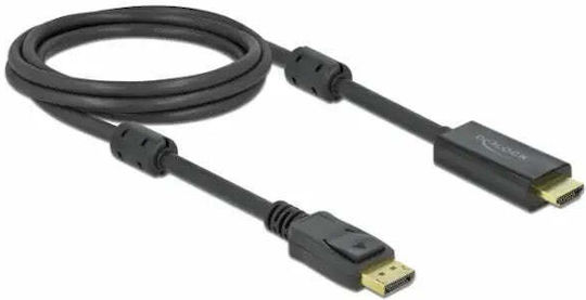 DeLock Cable DisplayPort male - HDMI male 2m Μαύρο (85956)
