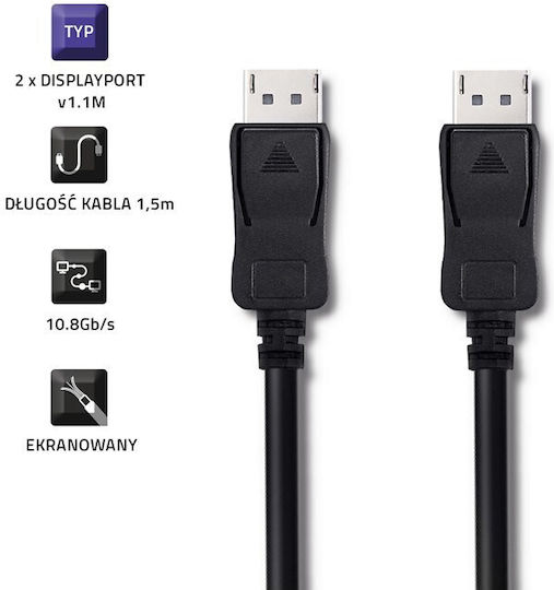 Qoltec Cablu DisplayPort - DisplayPort 1.5m Negru (50456)