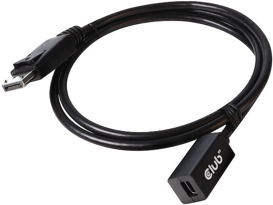 Club3D DisplayPort Cable Male - Mini DisplayPort Female 1m Black