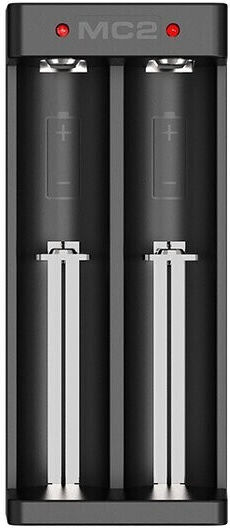 XTAR MC2 Charger 2 Batteries Li-ion Size 18650/16340/26650/14500 Set with USB-C