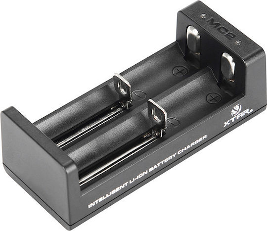 XTAR MC2 Charger 2 Batteries Li-ion Size 18650/16340/26650/14500 Set with USB-C