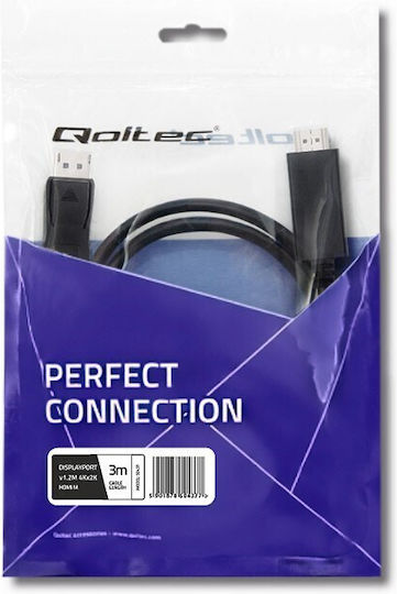 Qoltec Cable DisplayPort male - HDMI male 3m (50442)
