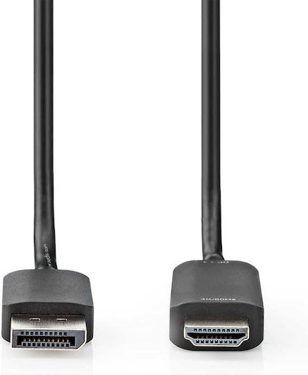 Nedis Cable DisplayPort male - HDMI male 2m Μαύρο (CCGB37104BK20)
