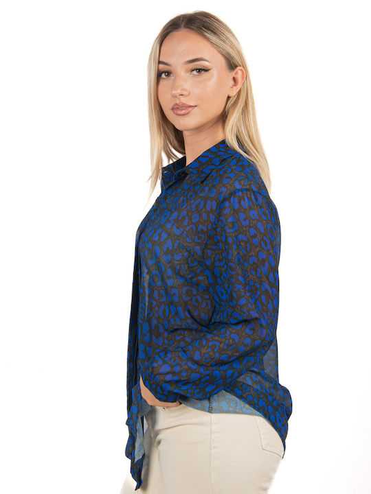 Ellen Women's Long Sleeve Shirt Blue