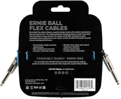 Ernie Ball Flex Kabel 6,3mm Stecker - 6,3mm Stecker 3m Blau (EB6412)