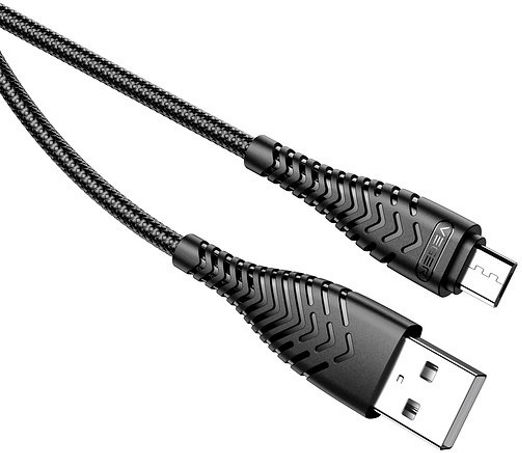Veger V103 Braided USB 2.0 to micro USB Cable Μαύρο 1.2m